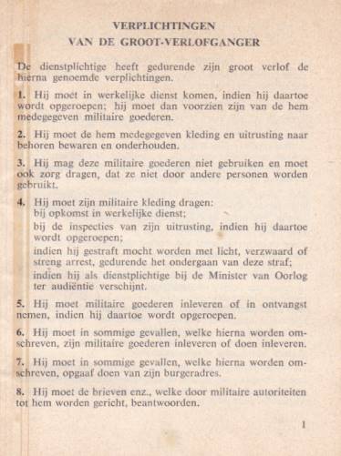 Verplichtingen van de groot verlofganger